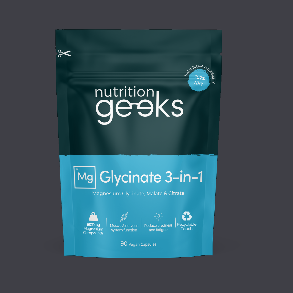 Nutrition Geeks Magnesium Glycinate 3-in-1