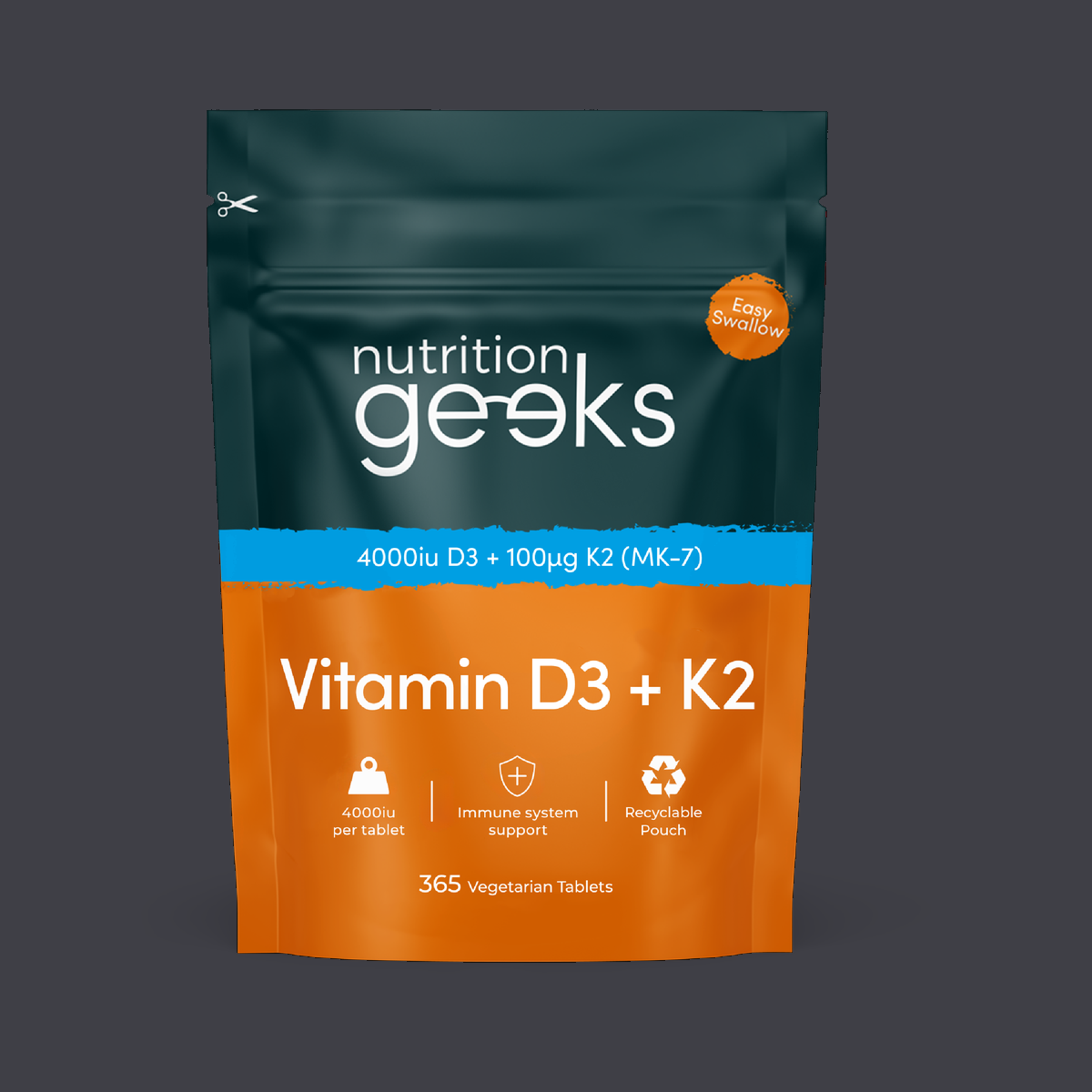 Nutrition Geeks Vitamin D3 4000iu + K2